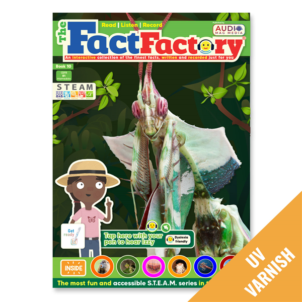 cover of the book 10 of The fact Factory with UV varnish